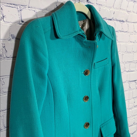 J.Crew Womens Double Cloth Wool Lady Day Coat Teal Size 2 Preppy Old Money Retro - Picture 2 of 7